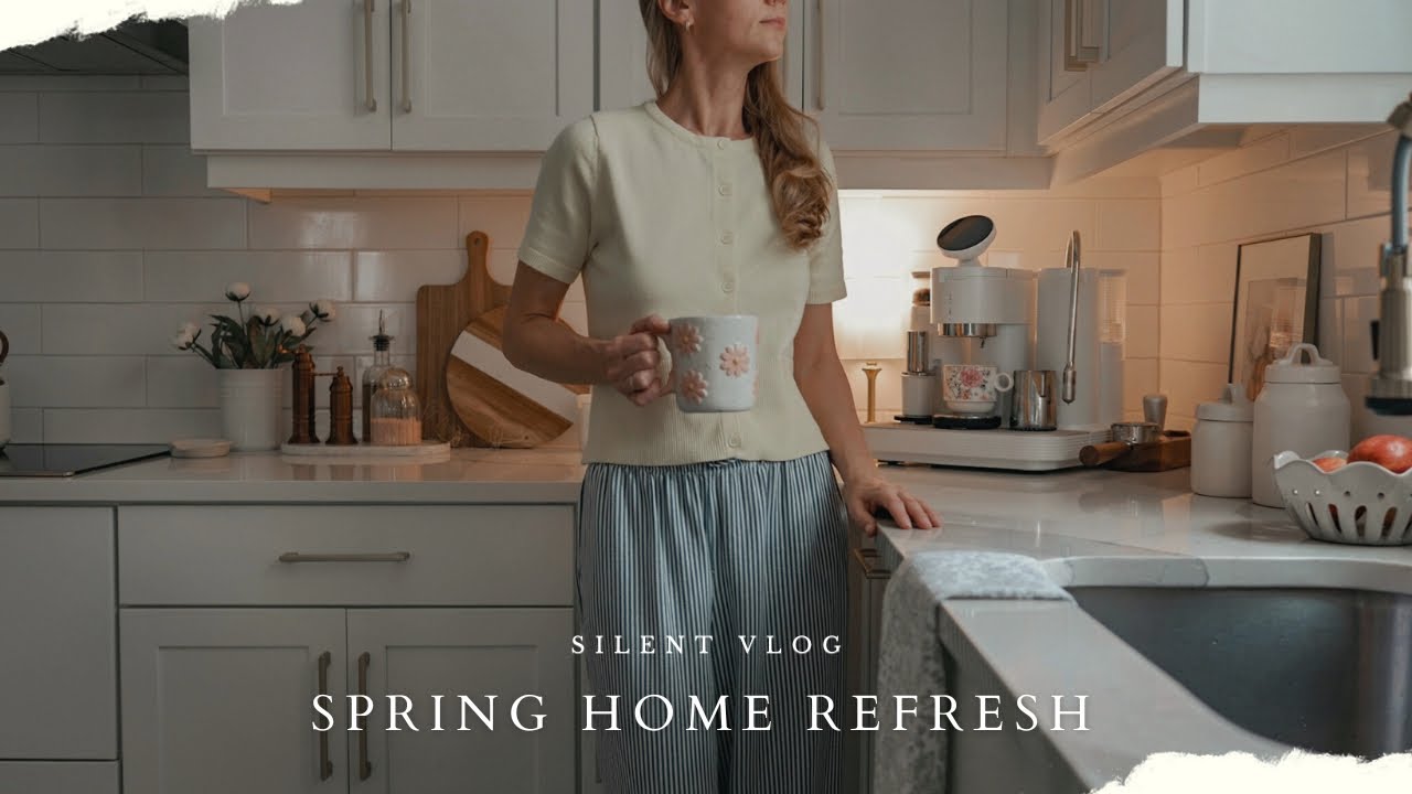 🌱Clean & Decorate With Me | Cozy Spring Home Reset | Mindful Cleaning Routine SILENT VLOG