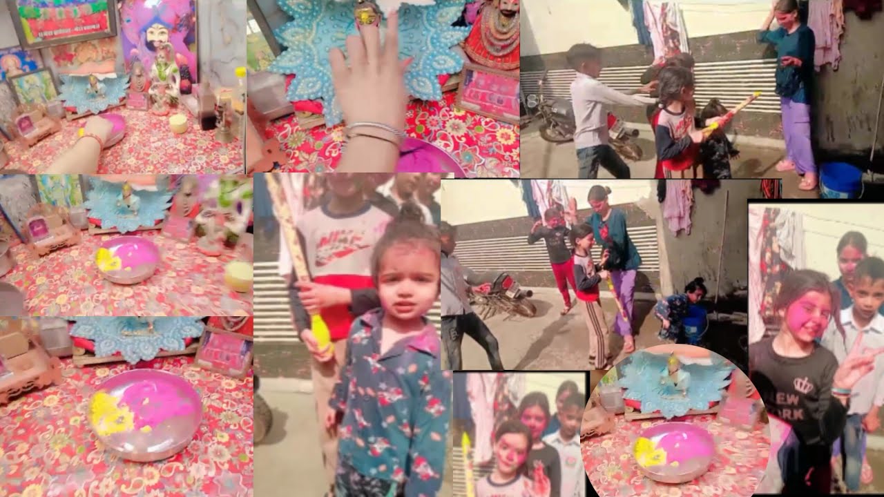 बच्चों ने खेली रंगों वाली होली 🎨Holi vlog #villagevlog #villagelife #daliyvlog 