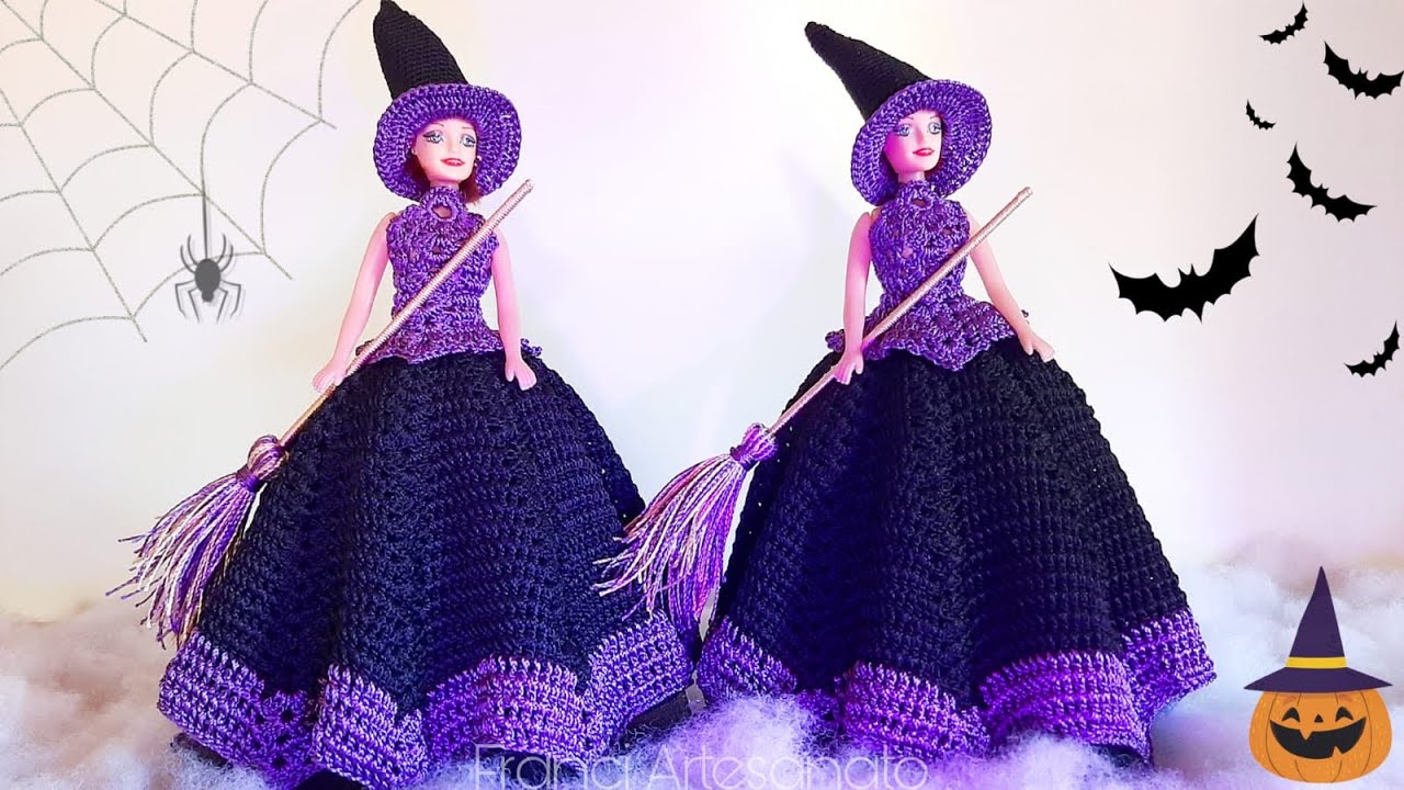 BRUXINHA DE CROCHÊ PARA DECORAÇÃO | HALLOWEEN DAY 🎃 - FRANCI ARTESANATO
