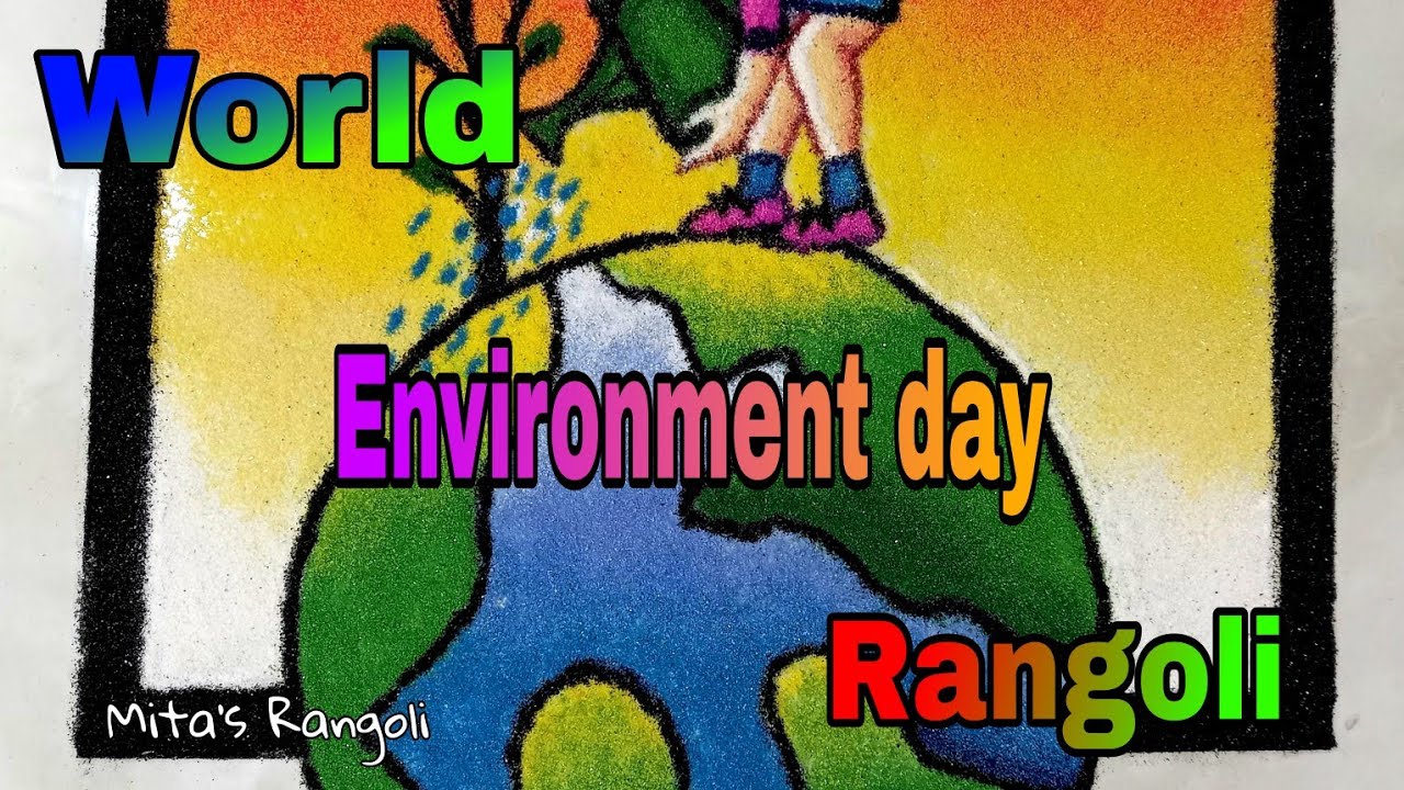 World Environment day special rangoli || Rangoli for Competition || Environment day poster making