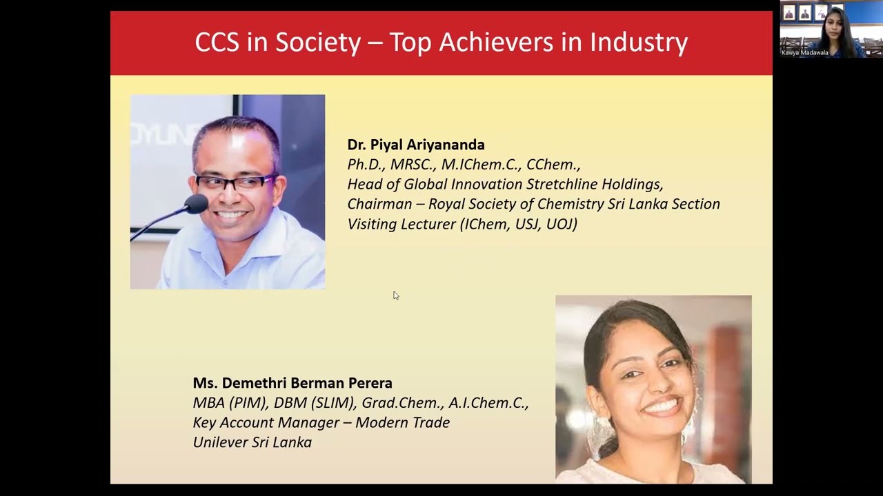College of Chemical Sciences Virtual Open Day 2022 ; Experiences of Top Achievers in Industry