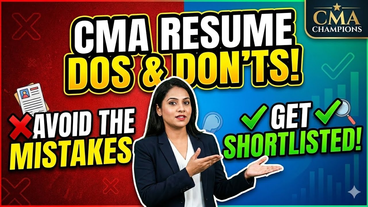CMA Professionals Resume |Tips and Techniques for resume preparation|Must watch video for CMAs