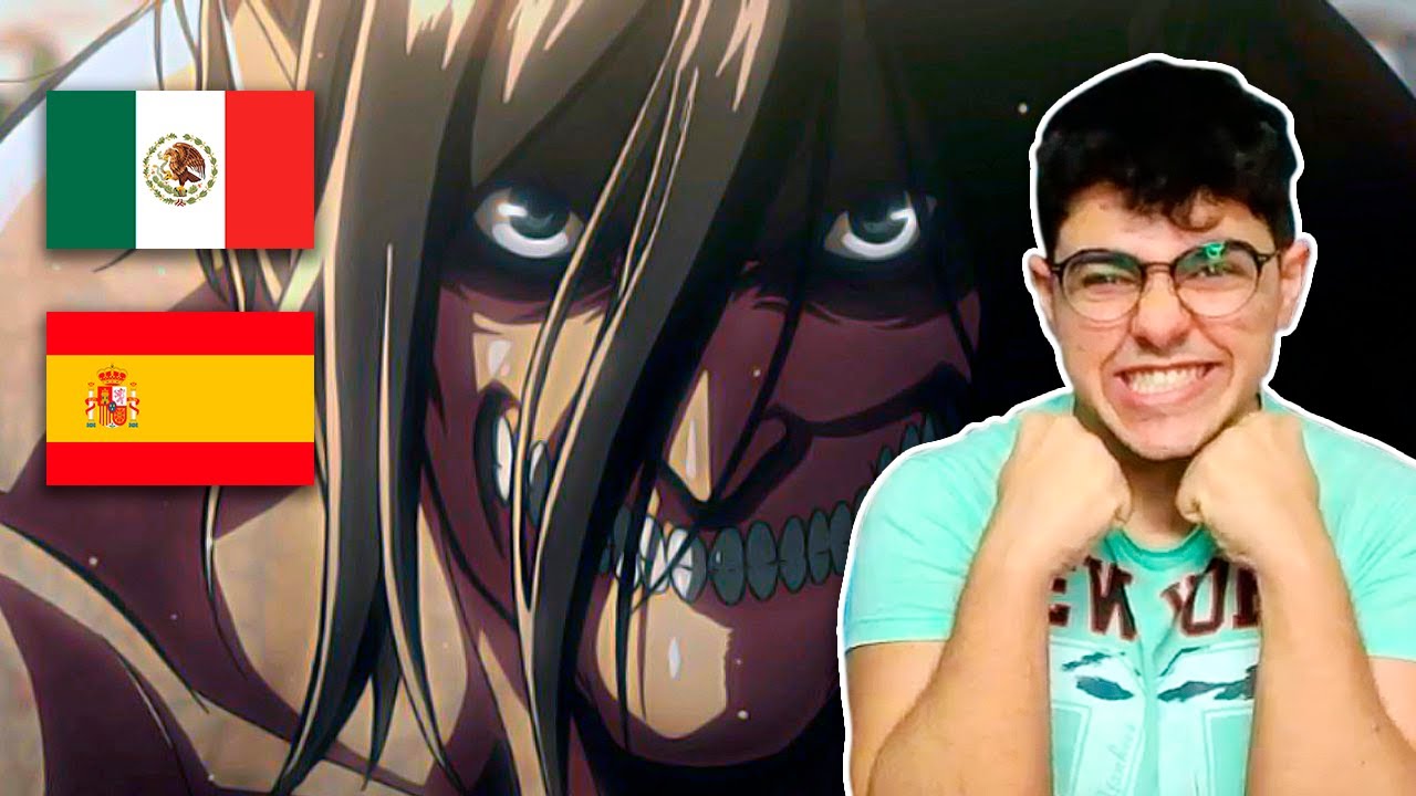 🔥ESPAÑOL REACCIONA Shingeki No Kyojin🤩 Latino VS Castellano | Eren Titan!!!