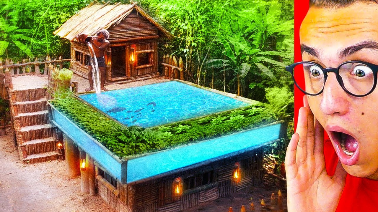 He Built An INSANE SECRET JUNGLE POOL HOUSE!
