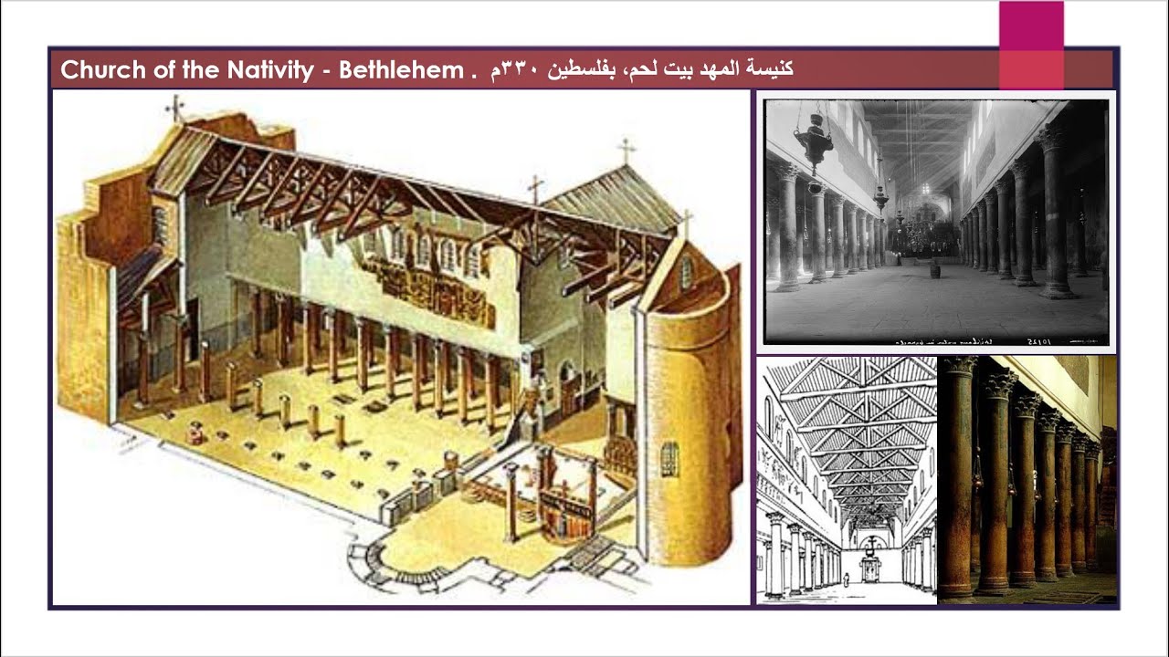 كنيسة المهد بيت لحم فلسطين وكنيسة سانت ابولينارى رافينا ايطاليا- عمارة فجر المسيحية, د/كمال الجبلاوى