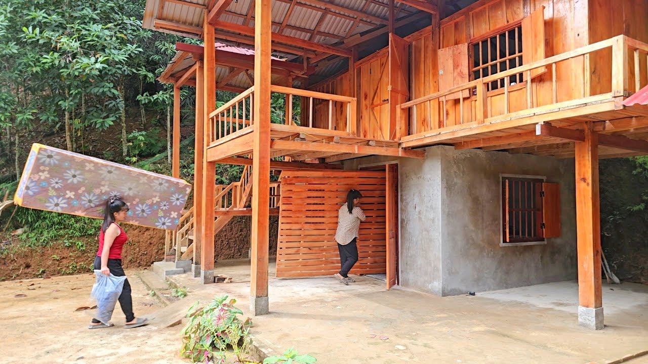 The process of building a beautiful bedroom - grouting tiles, installing the bed and cooking alone
