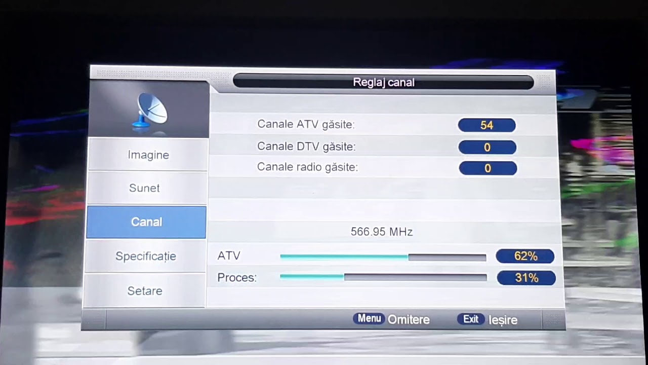 Scanarea grilei TV NextGen Communications. pe raza județului Bacău.