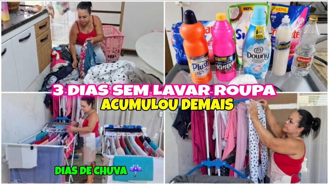 🥵 3 DIAS Sem LAVAR ROUPA 😱 OLHA o Que virou Dias de Chuva  ! Muita Roupa Suja acumulada 