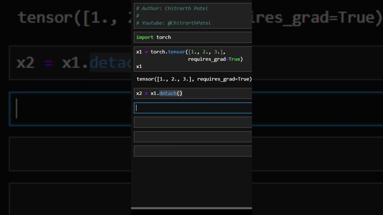 PyTorch detach() in 60 Seconds #shorts #python #pytorch  #coding #programming