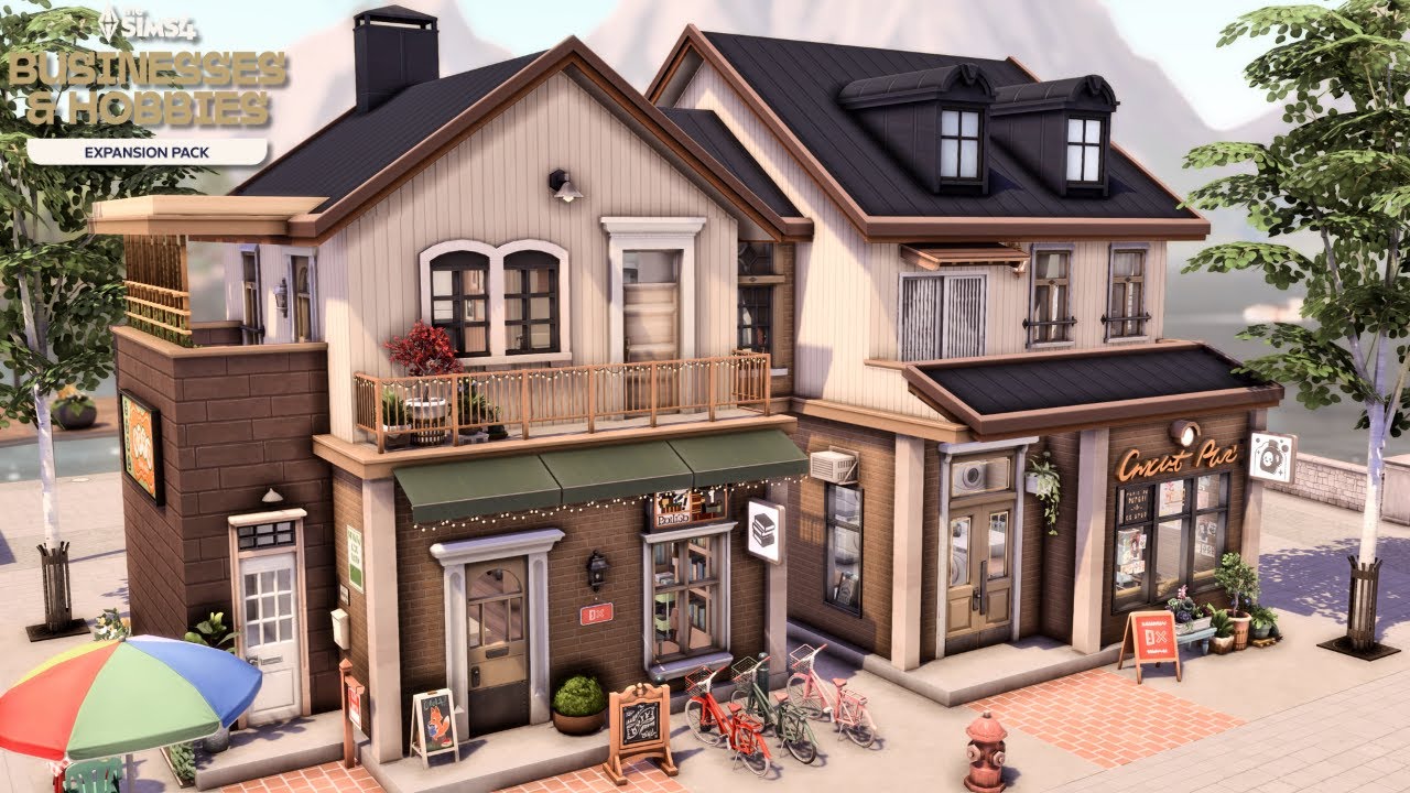 Library & Laundromat 📚🫧 Businesses & Hobbies 💼 The Sims 4 Speed Build | No CC
