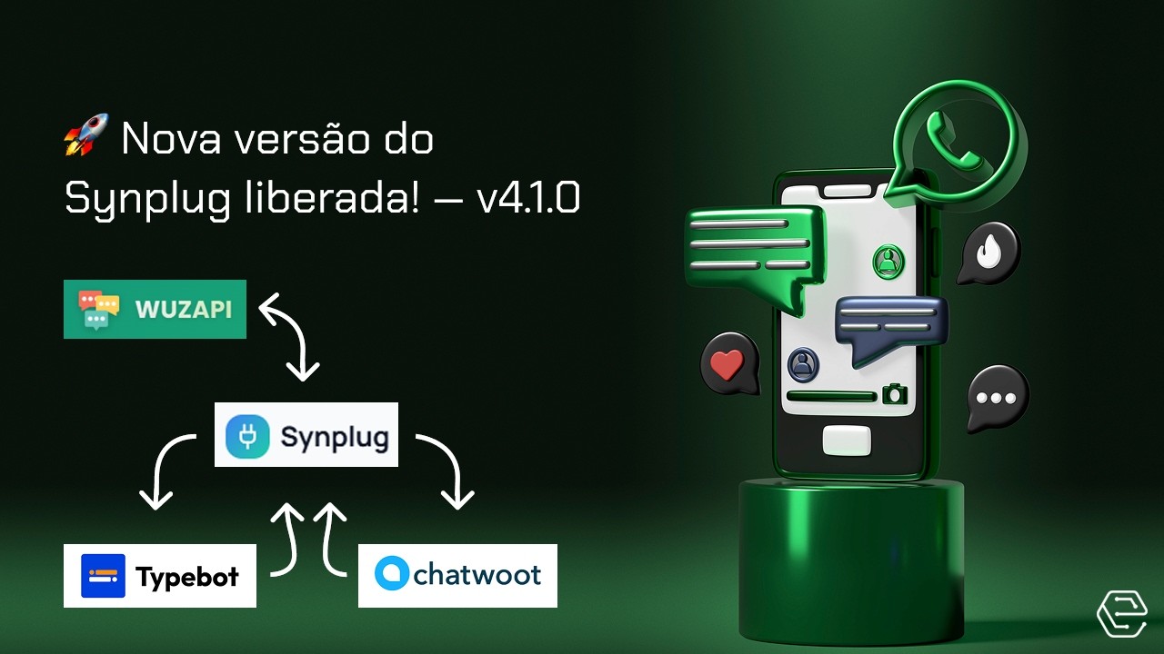 Synplug v4.1.0: Chatwoot + Typebot + Synplug Embedding | Novidades e configuração