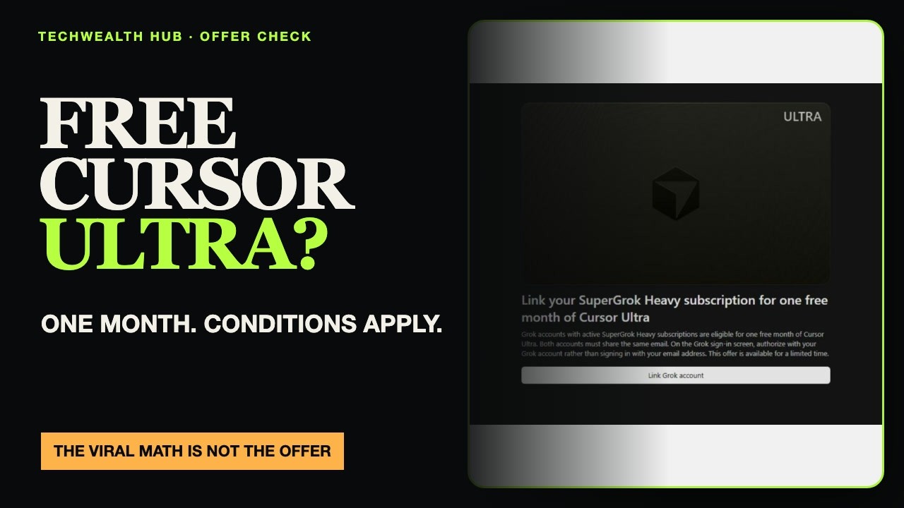 Free Cursor Ultra With SuperGrok Heavy? The Catch Explained