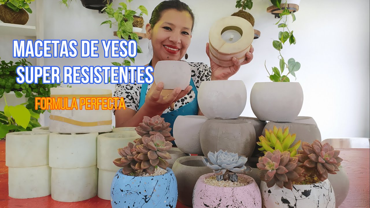 COMO HACER MACETAS DE YESO  SUPER RESISTENTES PARA NEGOCIO  (LA MEJOR FORMULA )