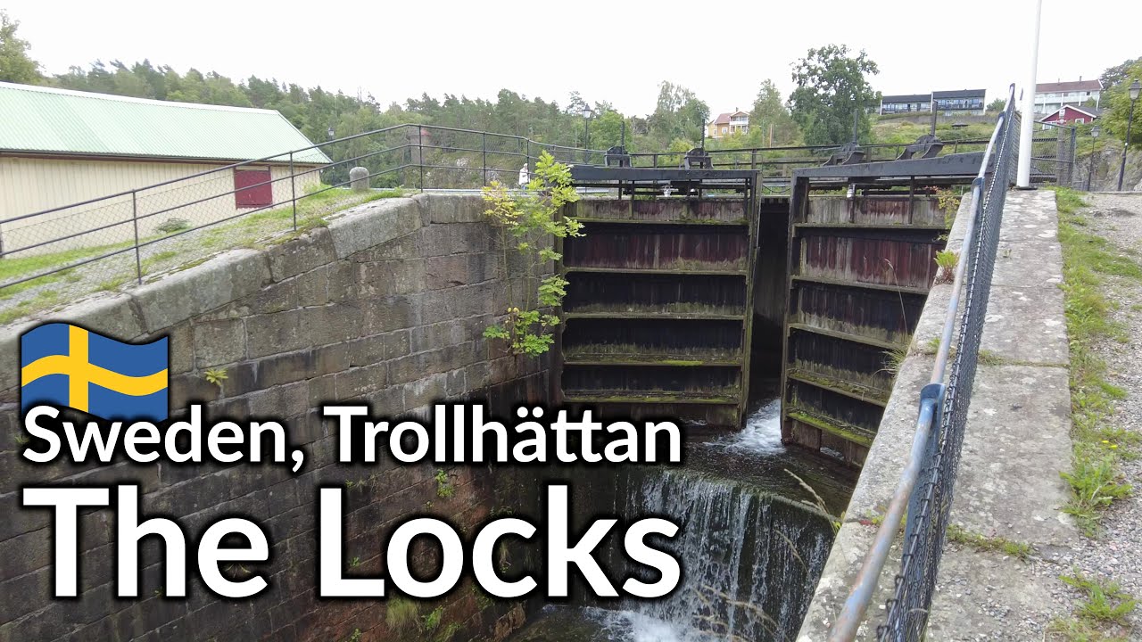 Sweden, Trollhättan, Walking around the canal area filled with old locks