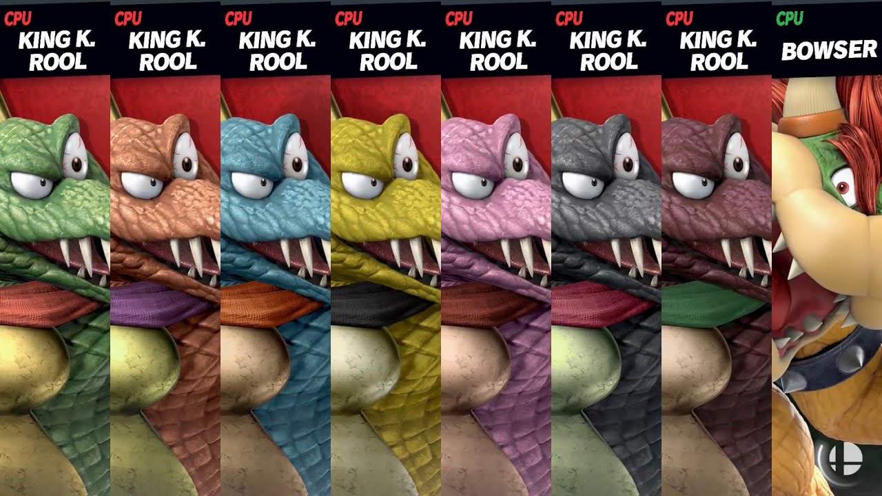 Super Smash Bros. Ultimate - King K Rool x7 vs Bowser