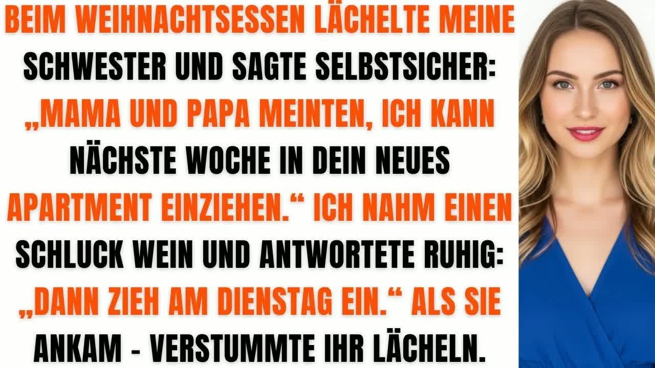Beim Weihnachtsessen verkündete meine Schwester, sie zieht in meine Wohnung – ich hatte andere P