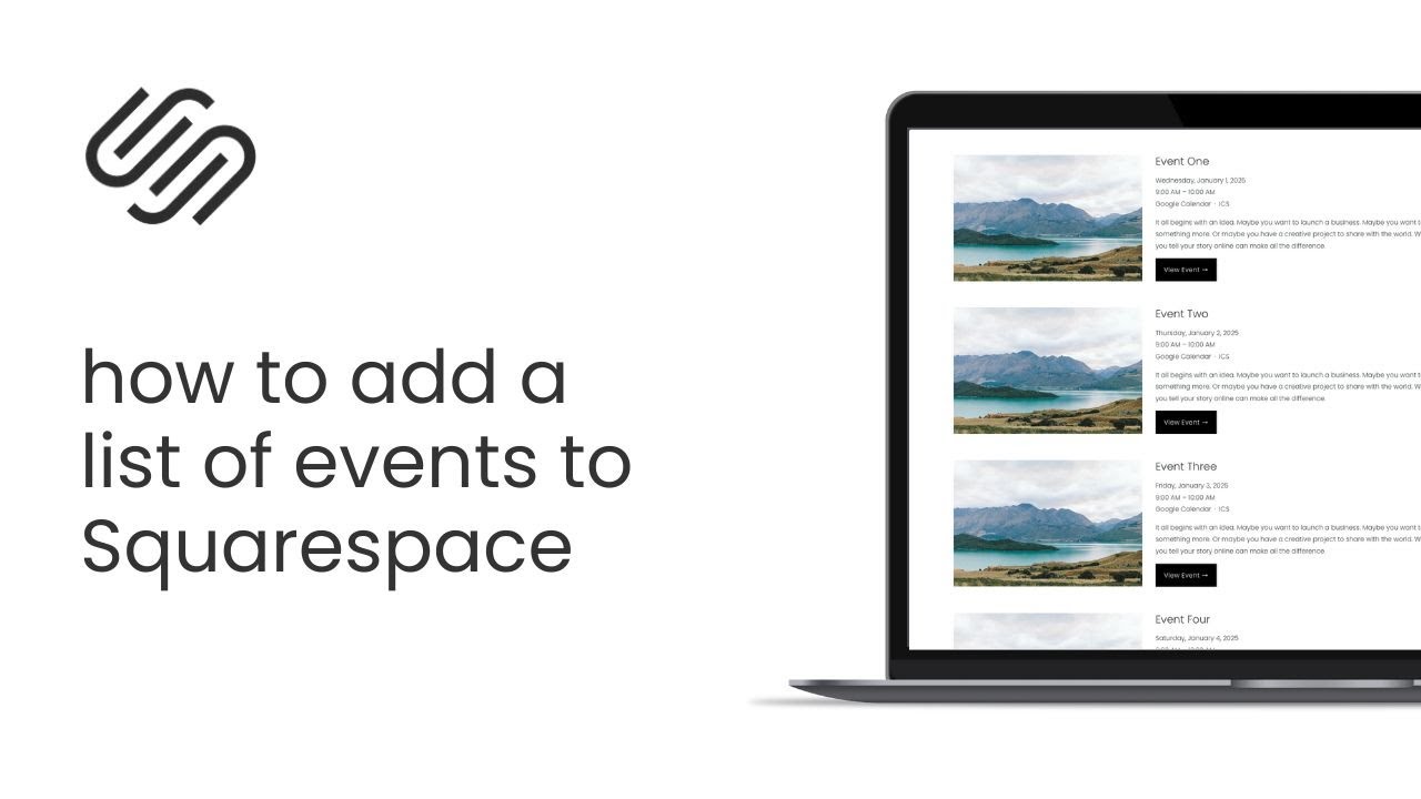 How to create a list of events in Squarespace 7.1 // beginner tutorial