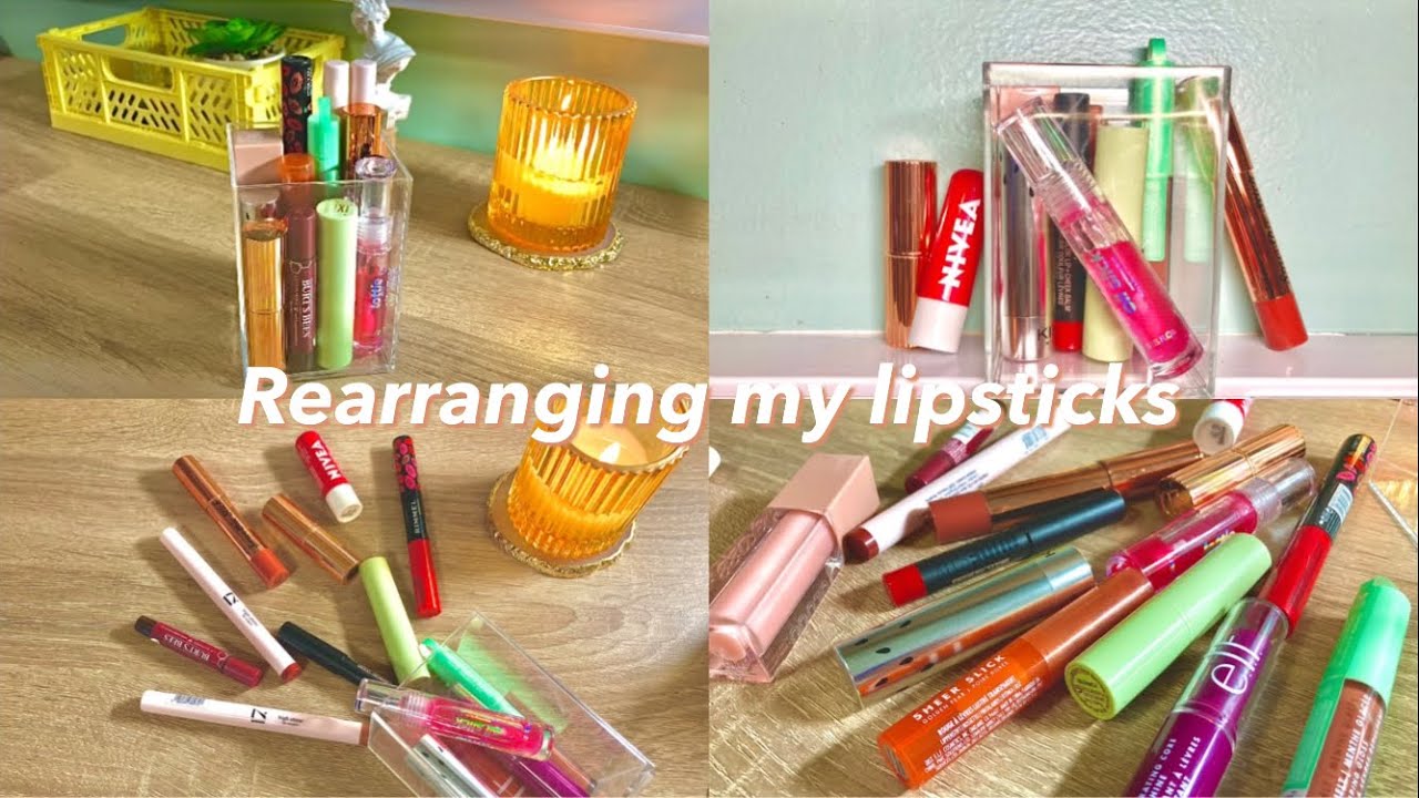 Rearranging my lipsticks | Makeup Organisation, collection, asmr |Aesthetic vlogs