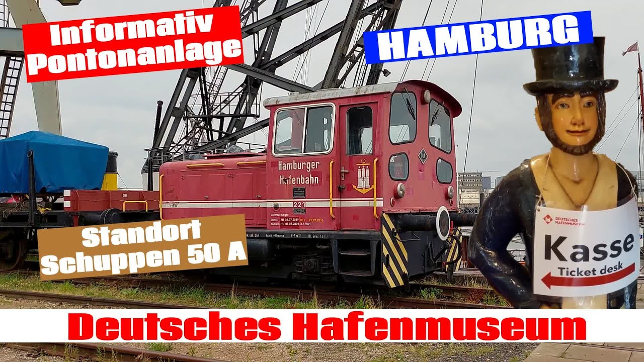 Deutsches Hafenmuseum - Pontonanlage Sauwer Schwimmkran Segelschiff Peking Hamburger Hafen