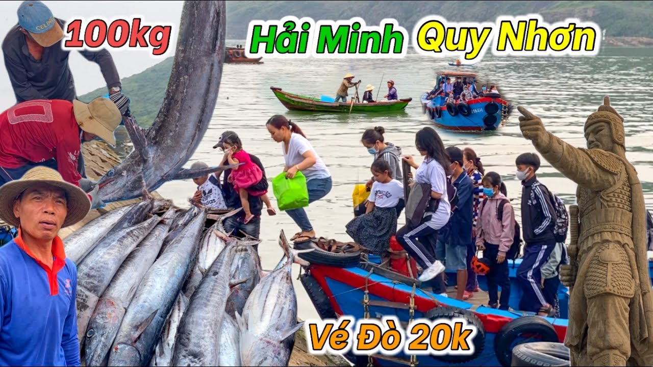 Làng Chài Không Có Xe Máy Dưới Tượng Đài Trần Hưng Đạo | Gặp Cá Khủng Cảng Quy Nhơn