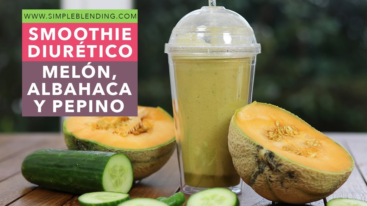 SMOOTHIE DIURÉTICO DE MELÓN, ALBAHACA Y PEPINO | Cómo hacer un batido depurativo | Smoothie detox