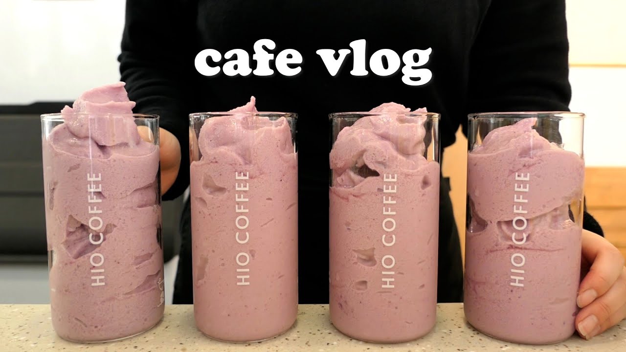 eng) 30mins cafe vlog | 💜🫐하이오커피 카페 브이로그 30분 모아보기🫐💜 | 카페 알바 브이로그 | 음료 제조 영상 | 카페 브이로그 | ASMR