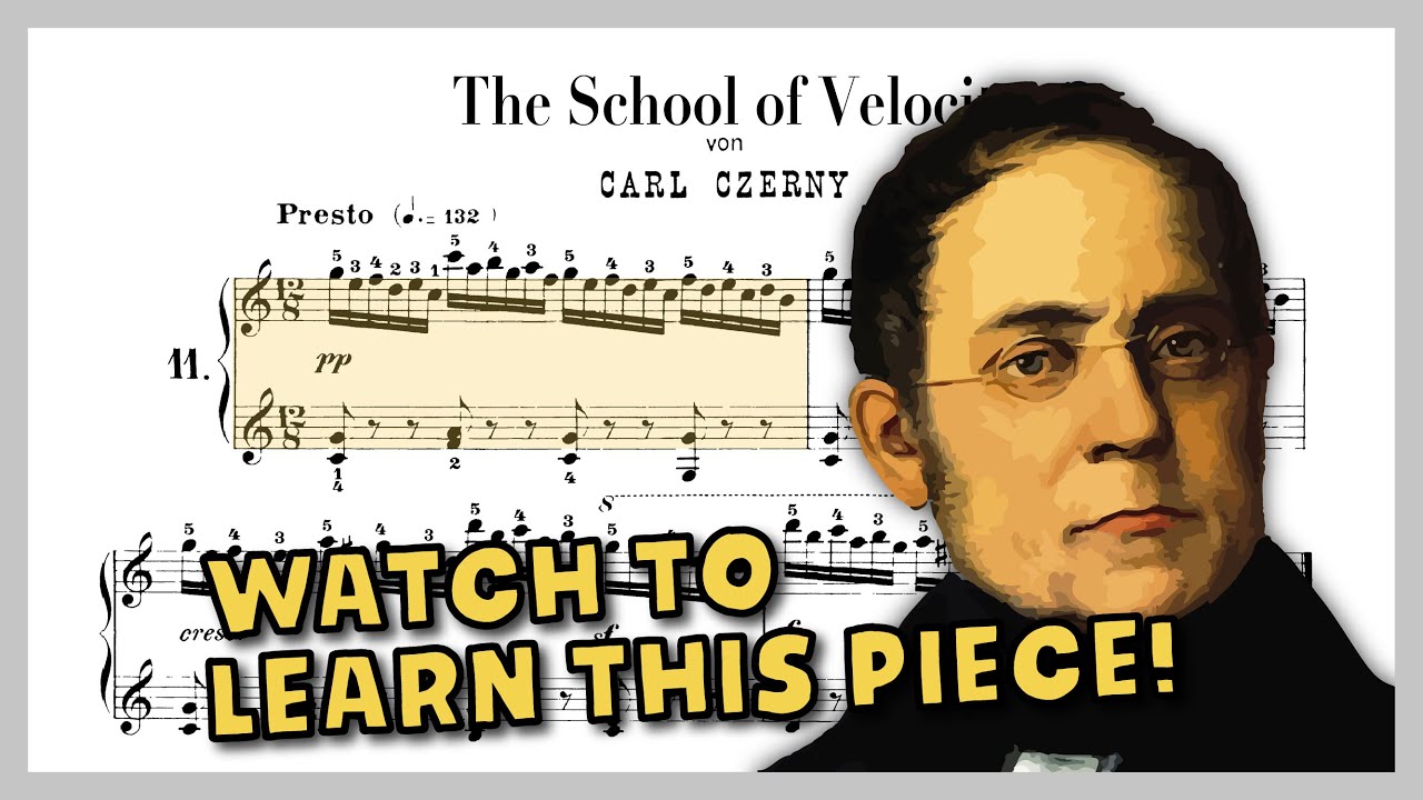 Czerny Op. 299, No. 11, from the School of Velocity (HALF SPEED version for learning and practising)