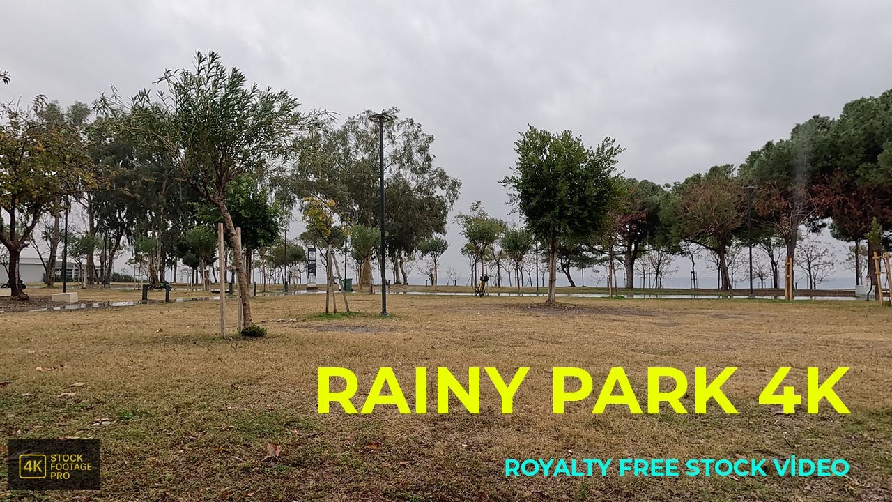 Rainy Day Park Scenery | Relaxing Rain Ambience 4K