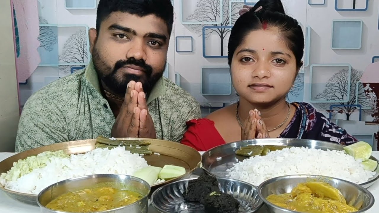 TODAY'S EATING KOCHUR MUKHI CURRY BOILED DHEROS GHETKOL TEL INDIAN EATING SHOW HOME MADE VEG FOOD