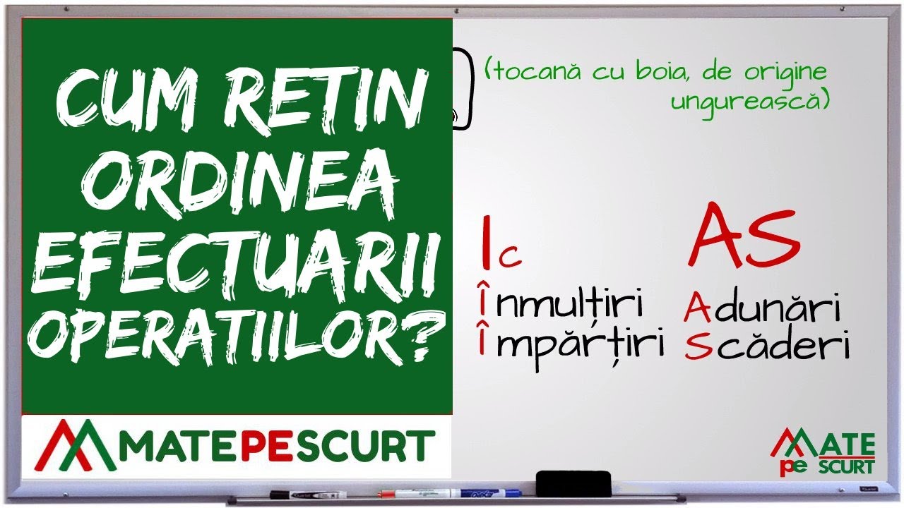 Cum retin ordinea efectuarii operatiilor?
