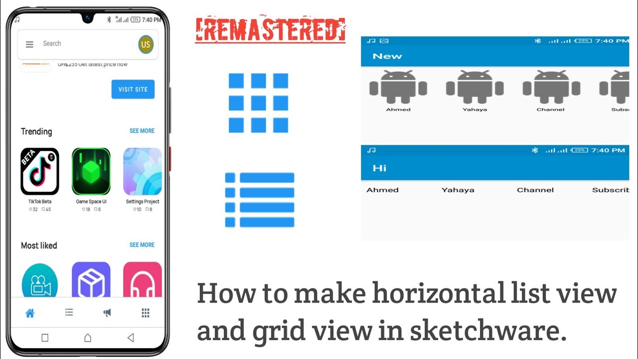 [Remastered] How to make horizontal list view and grid view in sketchware.