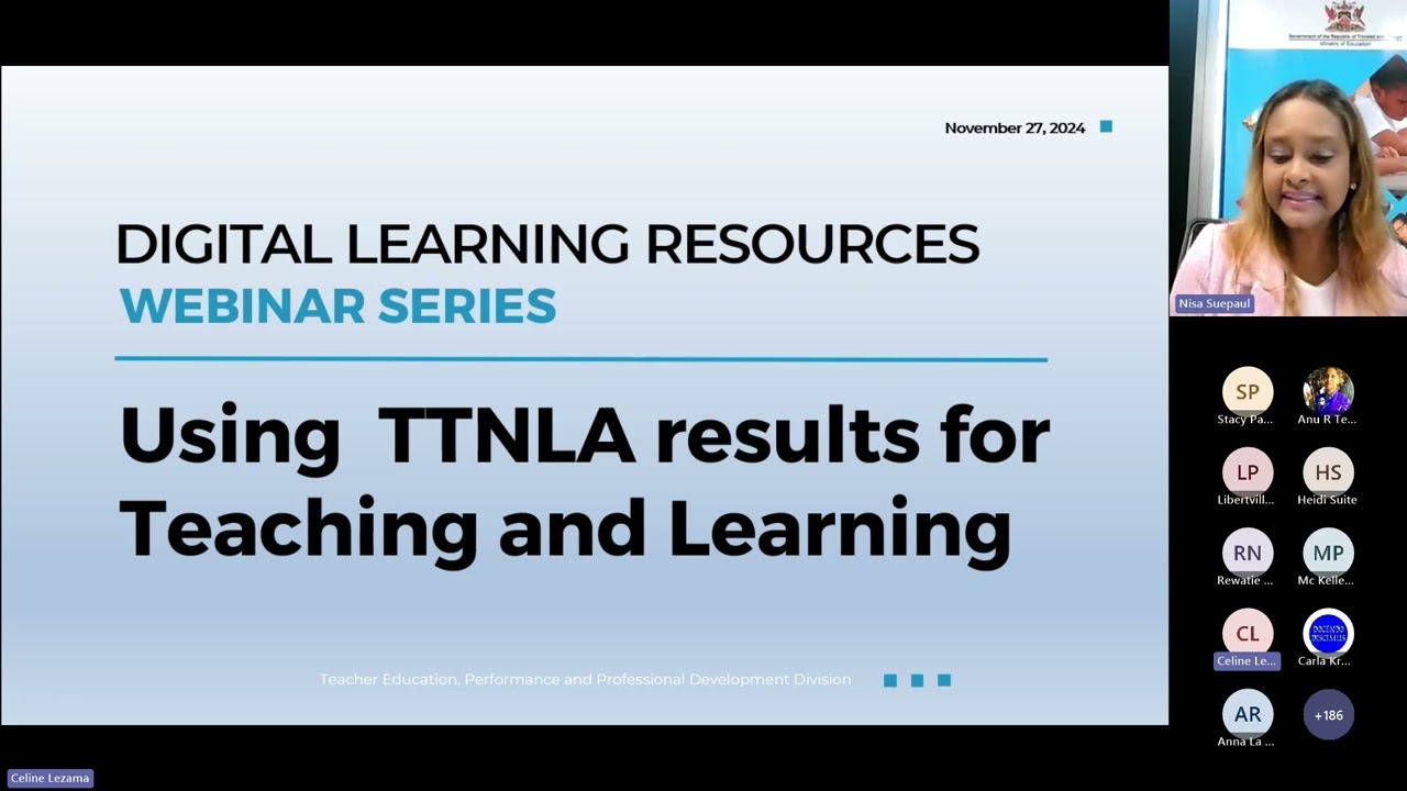 Webinar Series :Using TTNLA Results