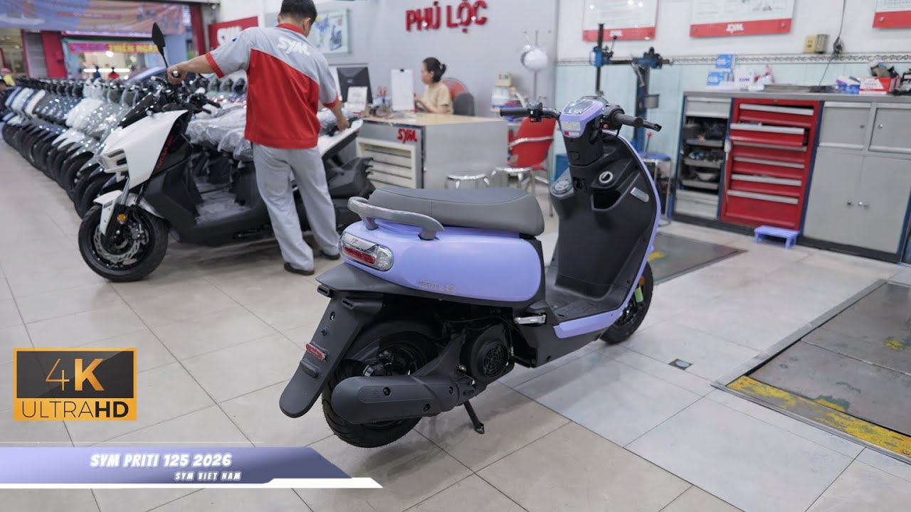 SYM Priti 125 CBS 2026 T&iacute;m Mờ - Walkaround 4K