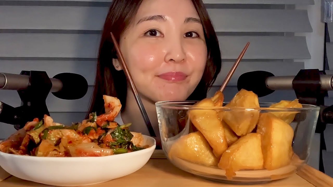 맛탕&김치 먹는 소리 ASMR｜꾸덕꾸덕 맛탕과 아삭아삭 겉절이 김치 먹으면서 수다｜eating sounds｜mukbang｜eating show