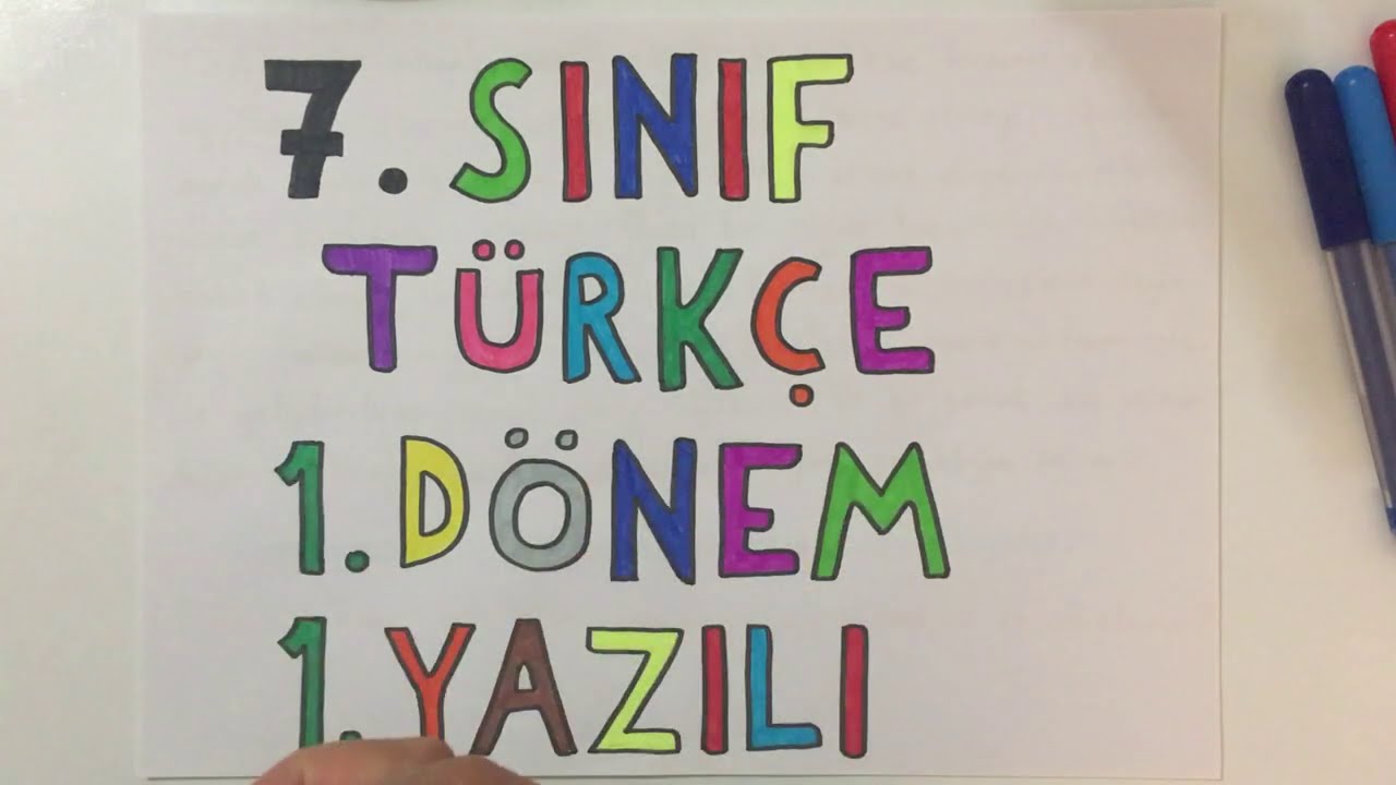 7. Sınıf Türkçe 1. Dönem 1. Yazılı