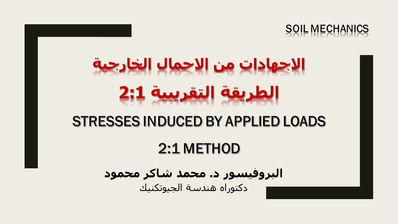 #الإجهادات_في_التربة الطريقة التقريبية 2:1