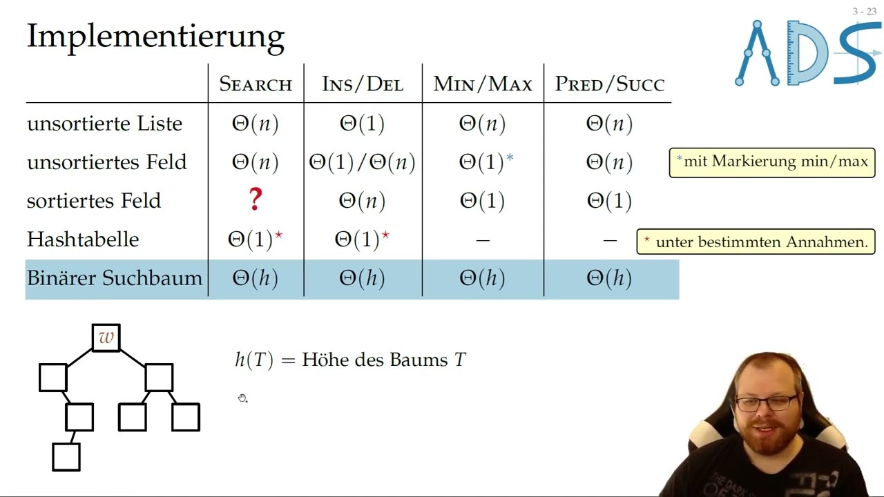 Binäre Suchbäume | Algorithmen und Datenstrukturen - Vorlesung 13