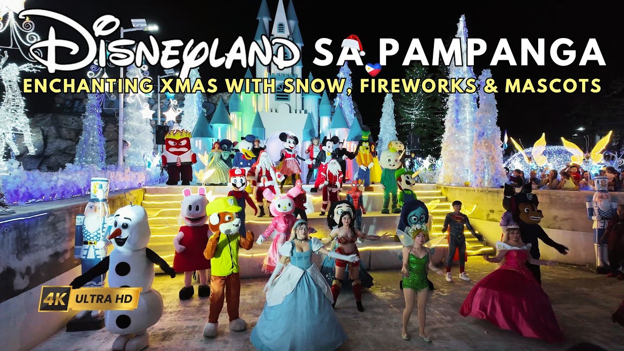 🎄Disneyland sa Pampanga 🇵🇭 Ночи огней. Очаровательная рождественская деревня со снегом и фейервер...