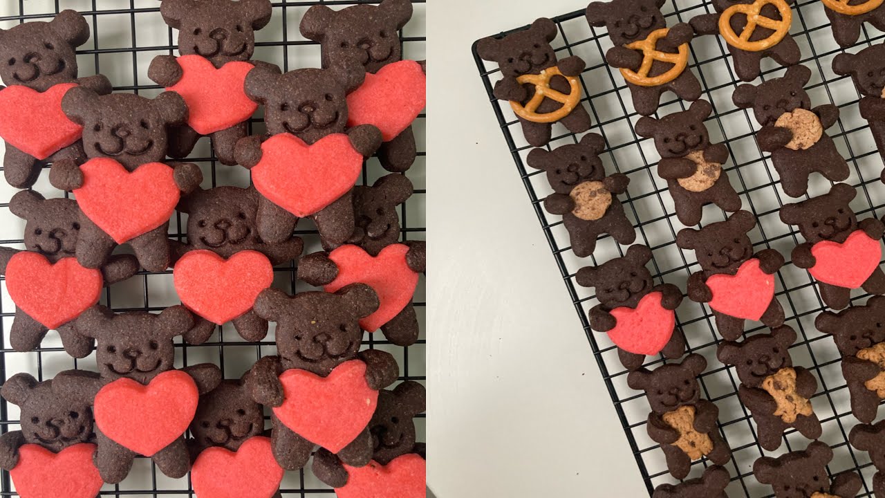 ❄️추운 겨울-포근포근 곰돌이 쿠키🧸 /사랑을 전하는 쿠키 🎁❤️/크리스마스 선물로 짱짱! /수제쿠키 만들기🐻🍪🥨 / 버터쿠키 이쁘게 만들기/발렌타인데이 선물