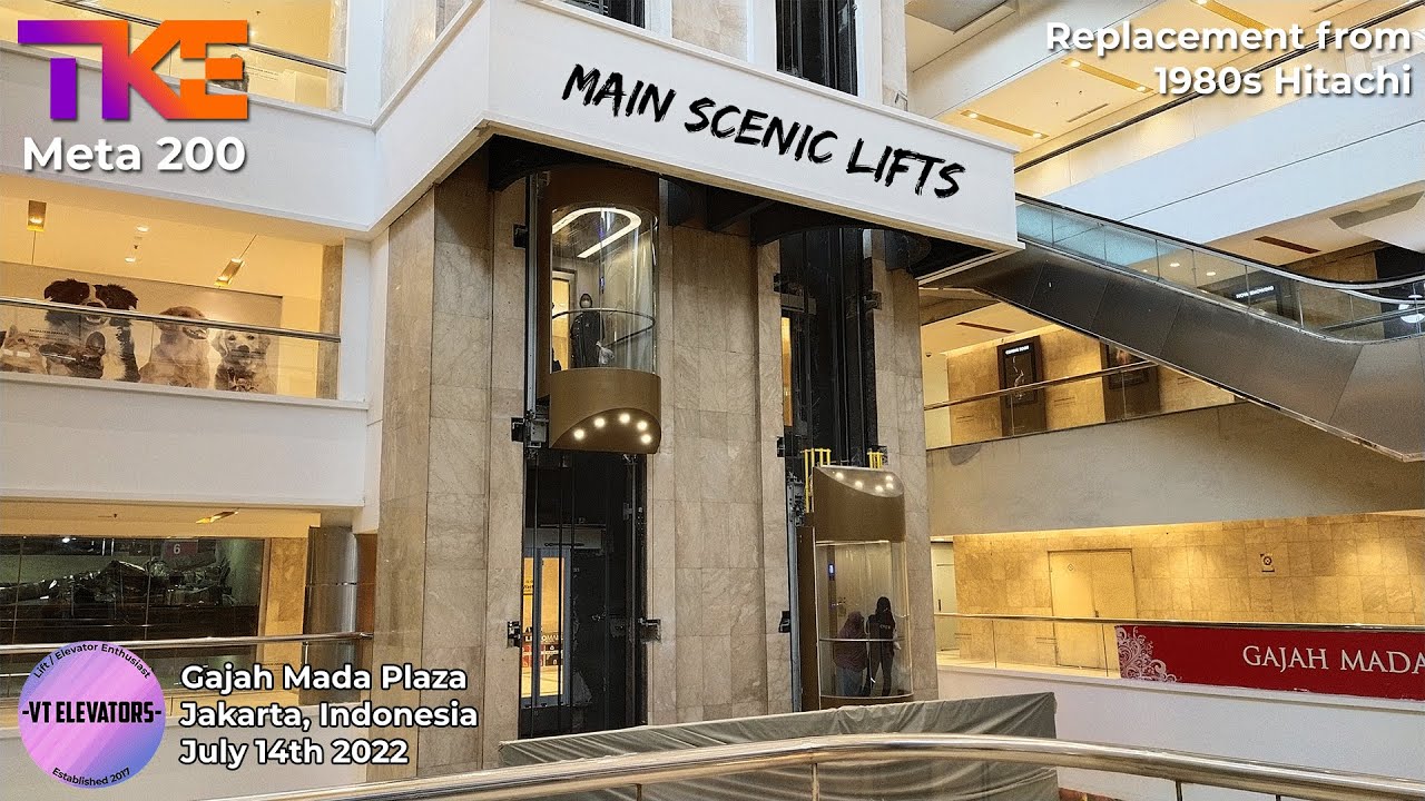 Brand New TKE Meta 200 Scenic Lifts - Gajah Mada Plaza, Jakarta (Main Bank)