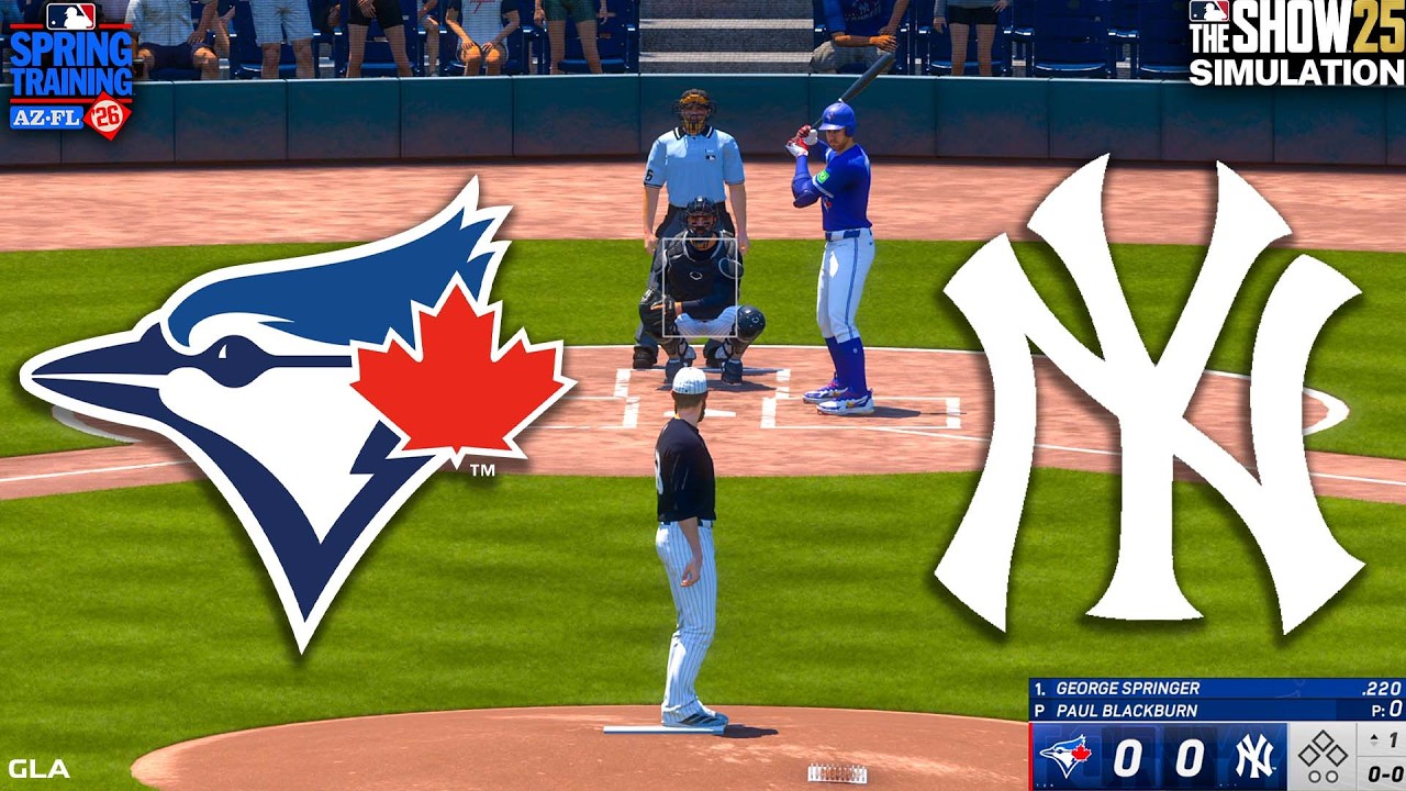 Blue Jays vs. Yankees Simulation | Spring Training 2/28/2026 | Updated Rosters MLB The Show 25 PS5