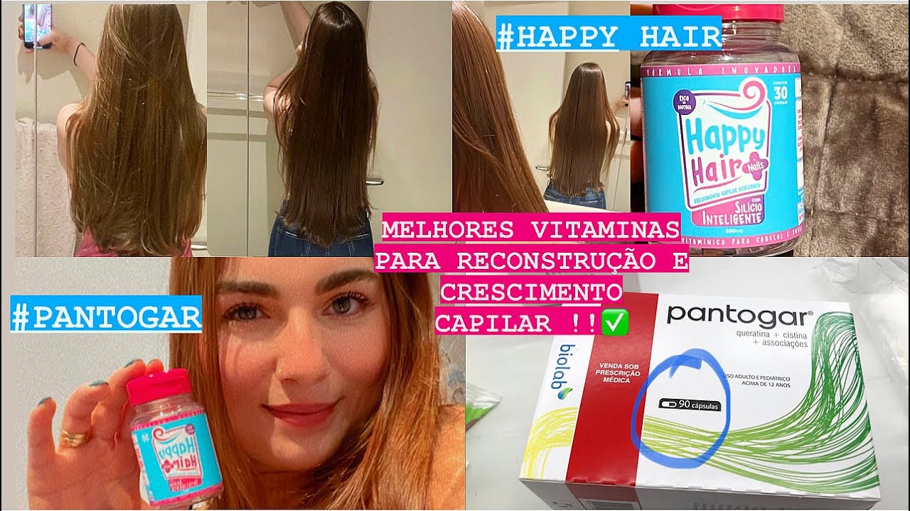 😱 OQUE FIZ PARA MEU CABELO CRESCER TANTO | PANTOGAR FUNCIONA? HAPPY HAIR FUNCIONA? CRESCER CABELO