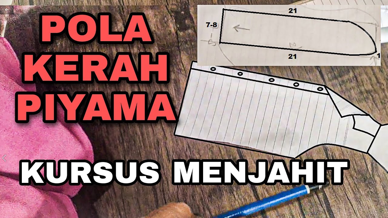 CARA MEMBUAT POLA KERAH PIYAMA