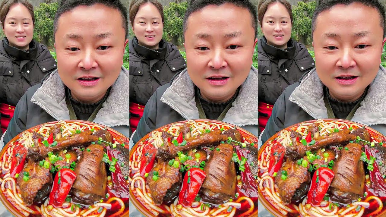 Satisfying Eating Spicy Rural Food | Braised Pork, Noodles & Crispy Bacon Eating Show