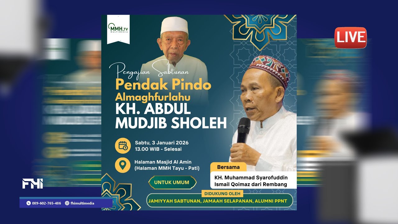 🔴[LIVE] PENGAJIAN SABTUNAN MENDAK PINDO AL MAGHFURLAH KH. ABDUL MUDJIB SHOLEH TAYU PATI