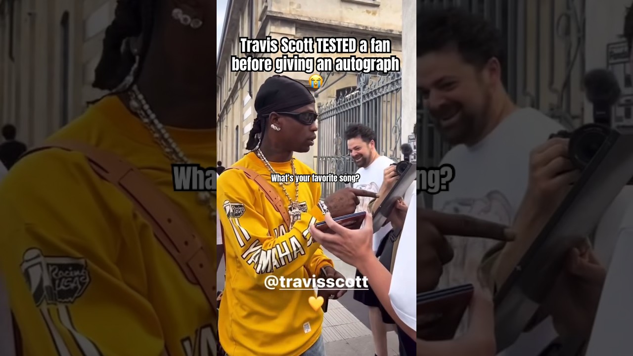 Travis Scott TESTS a fan before signing his vinyl 😭💯