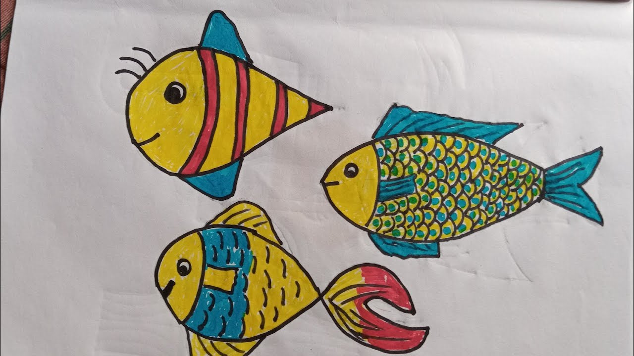 Easy Fish Drawing || How to Draw a Fish Step by Step || Simple Fish for Beginners