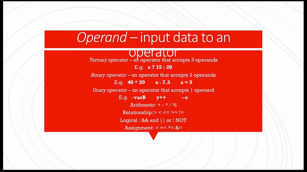 Operand and Operator in C [粵]