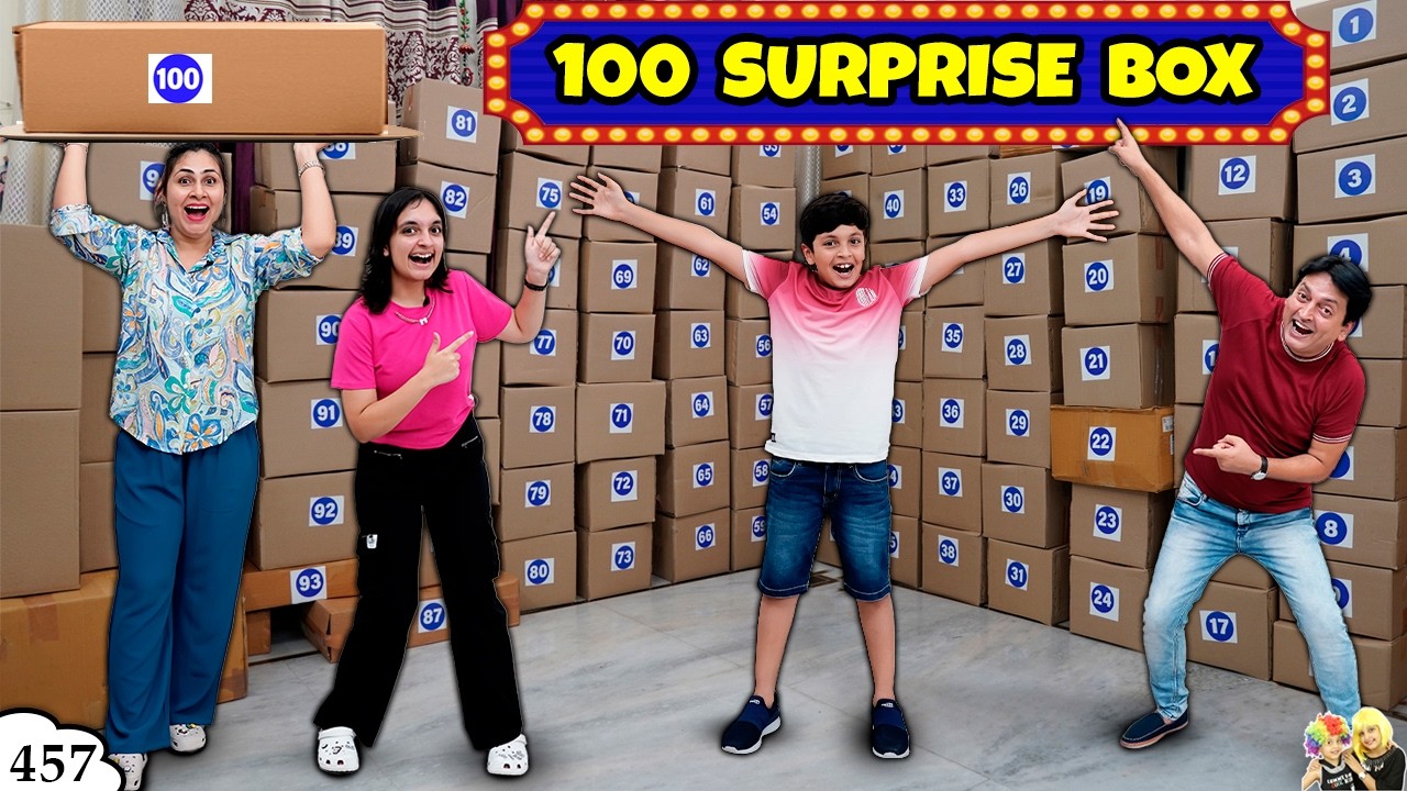 100 SURPRISE BOX | Ep 457 | Family Comedy Challenge | Unboxing 100 boxes | Aayu and Pihu Show