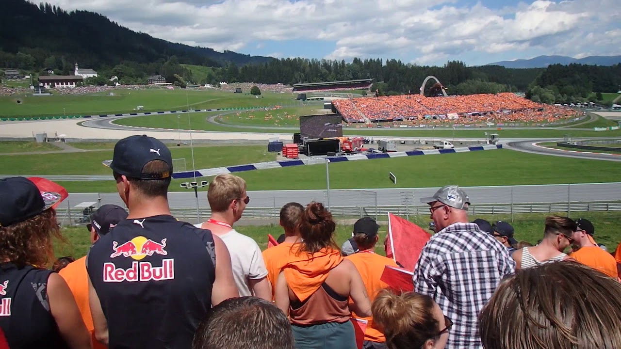 F1 Oostenrijk 2018 vanaf Red Bull Tribune, Max Verstappen wint de Austrian GP !!